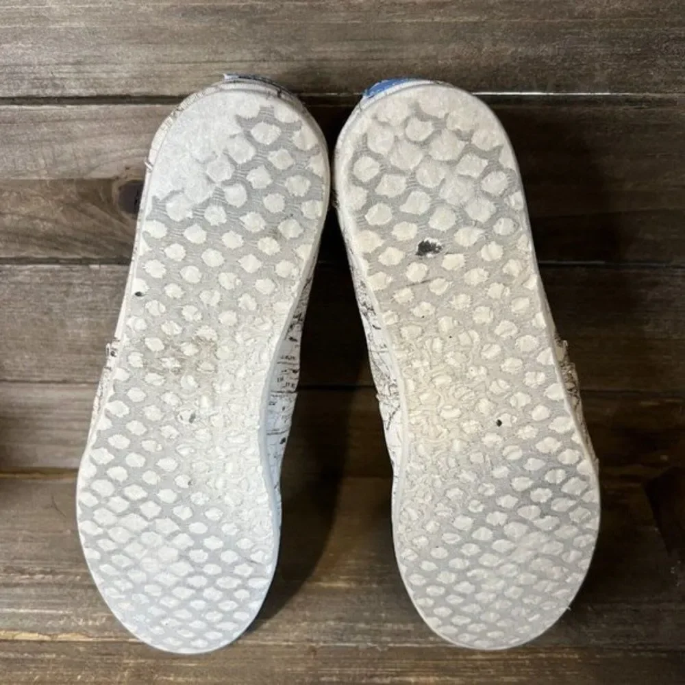 Womens Toms World Map Beige Slip On Casual Shoes Loafers Size 6 M‎ EUC
